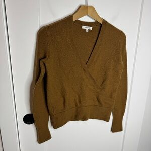 Madewell Wrap Front Pullover V-neck Sweater Coziest Yarn Size XS